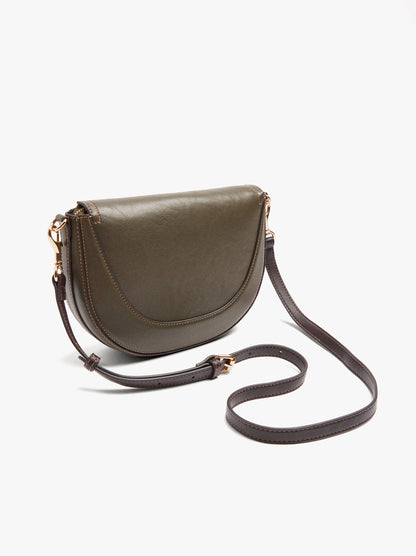 Oval Crossbody Bag With Flap