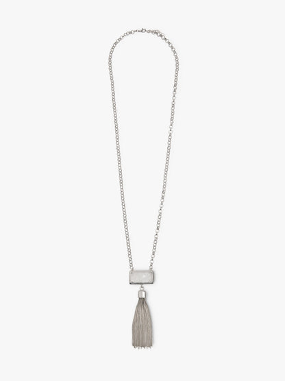 Long Necklace Of Links With Stone And Tassel