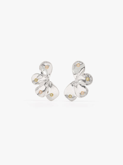 Half-Flower Earrings With Stones