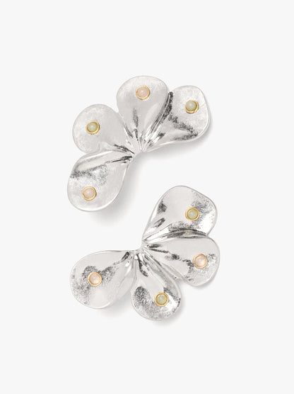 Half-Flower Earrings With Stones