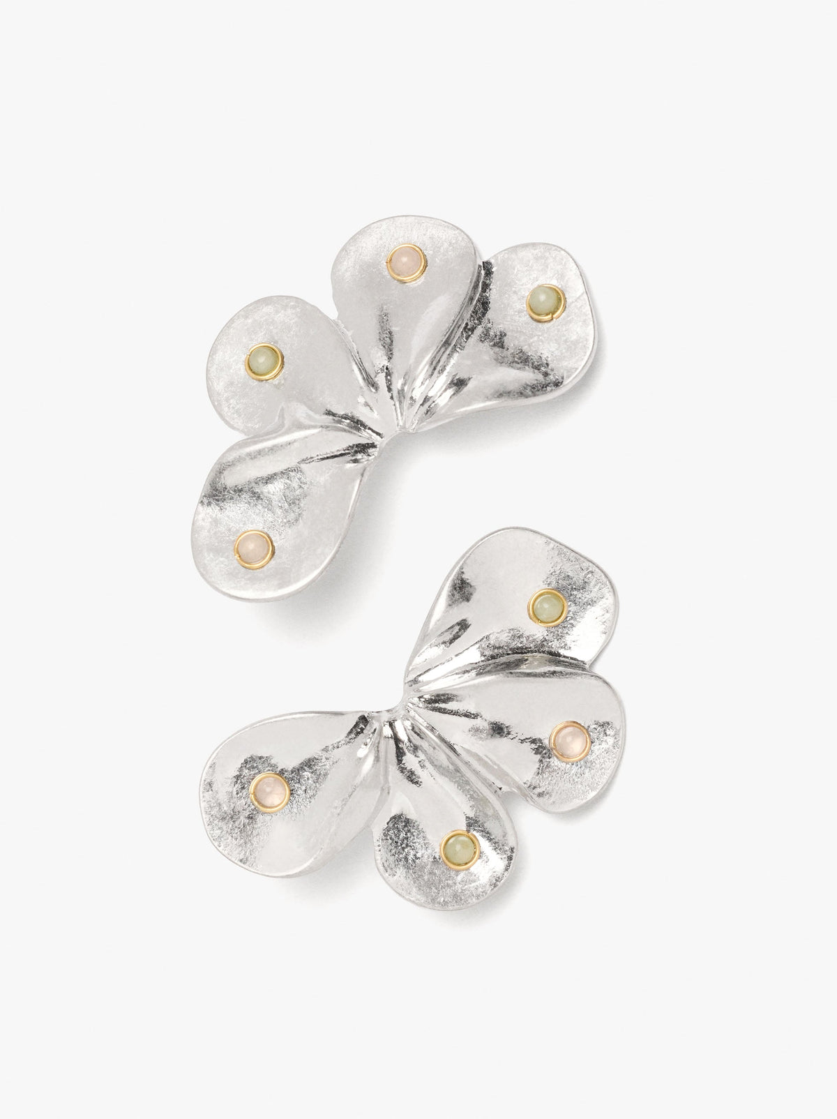 Half-Flower Earrings With Stones