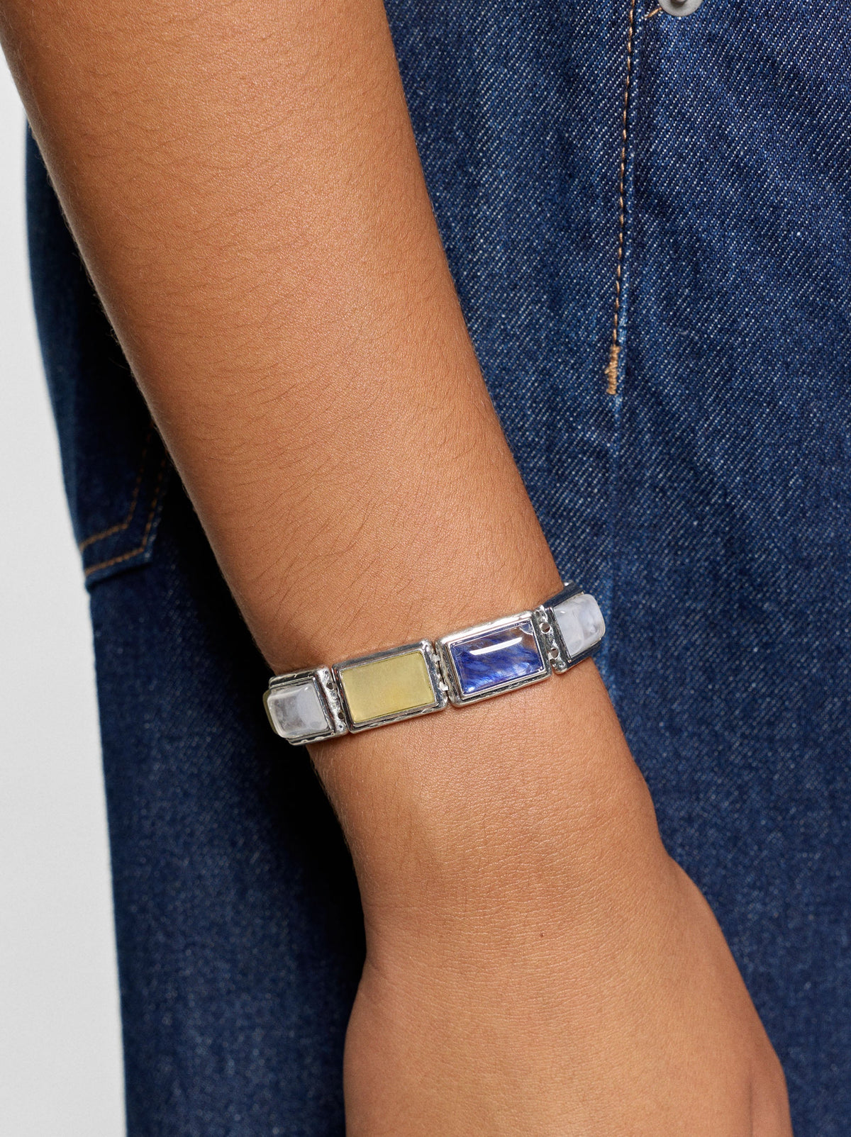 Elastic Bracelet Plates With Stones