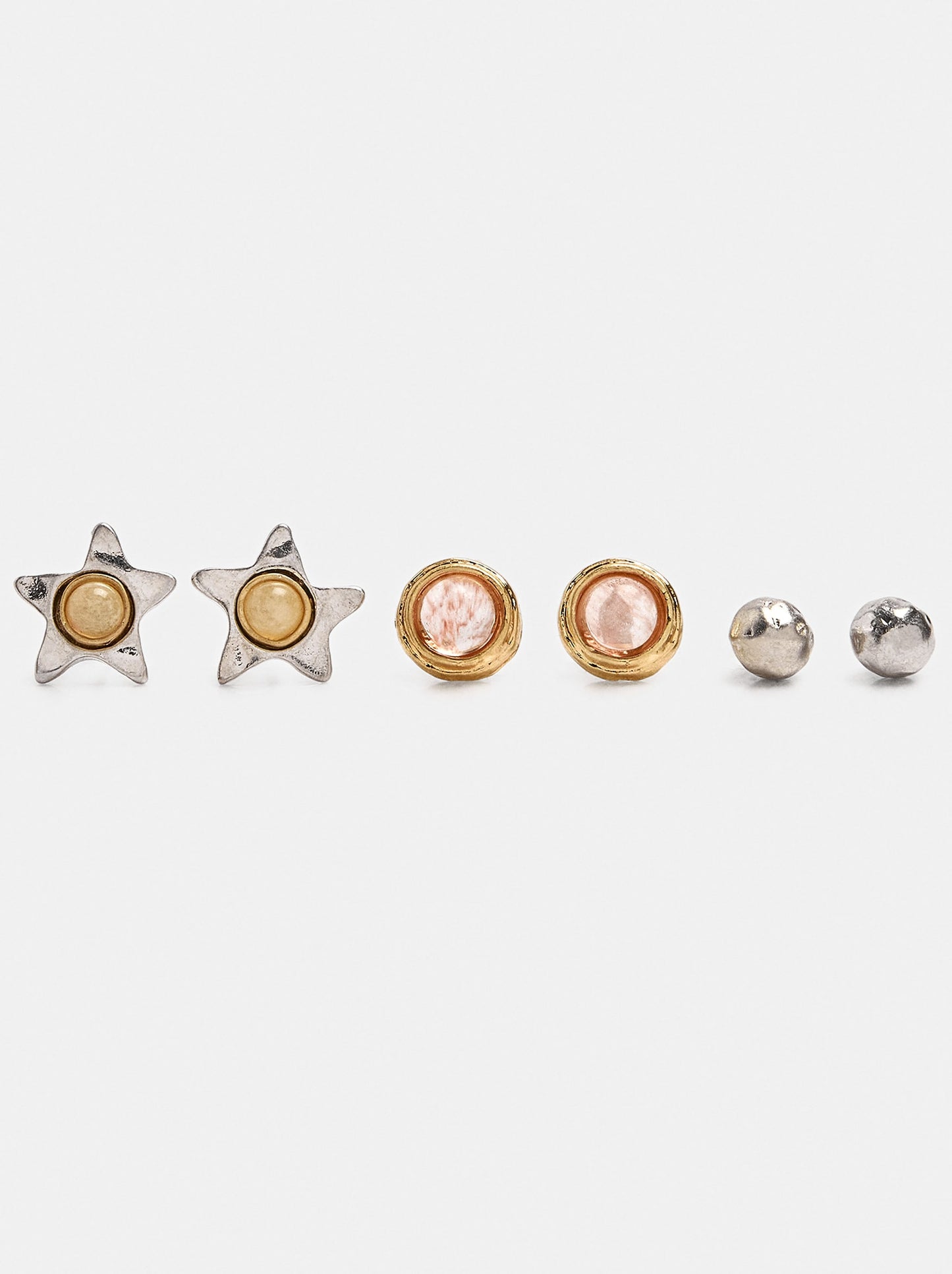 Set Of Star And Stone Earrings