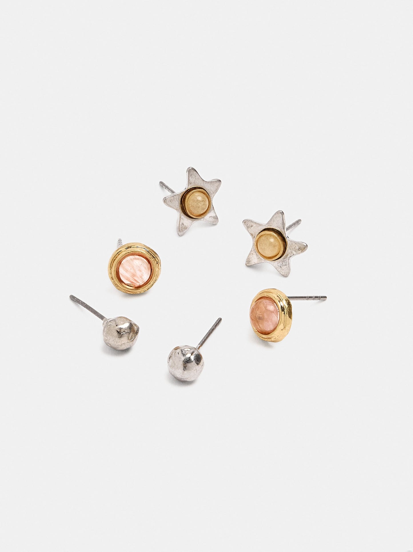 Set Of Star And Stone Earrings