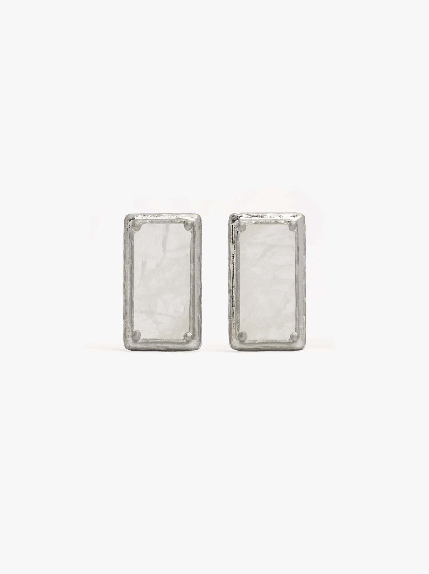Rectangular Earrings With Stone