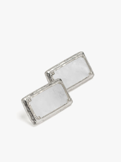 Rectangular Earrings With Stone