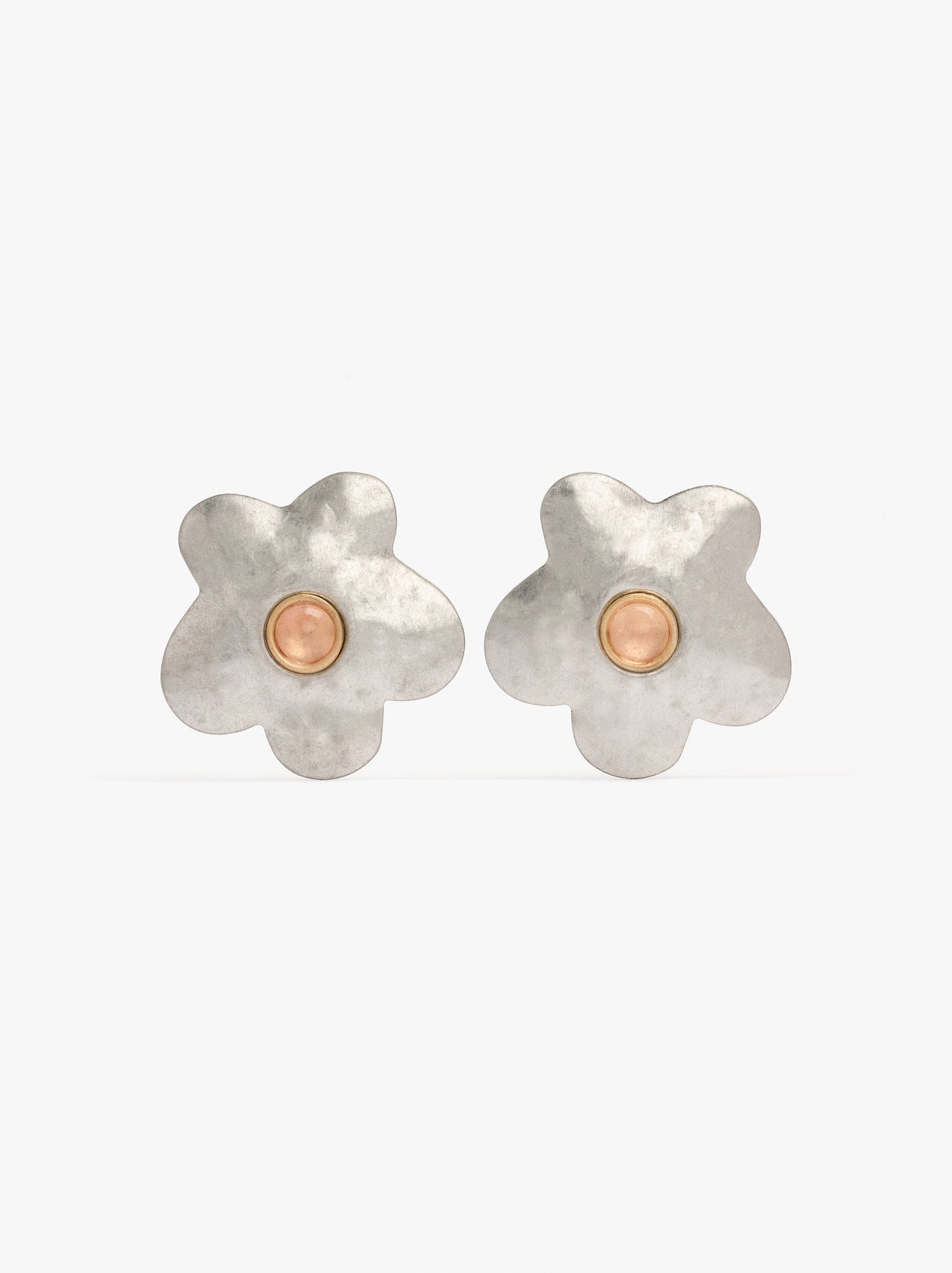 Flower Earrings With Stone Detail