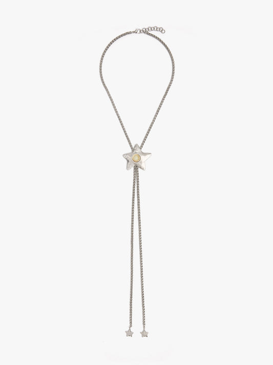 Long Star Necklace With Stone