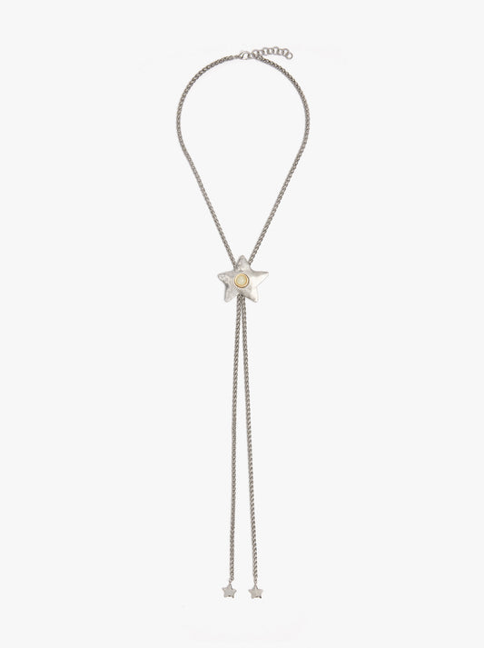 Long Star Necklace With Stone