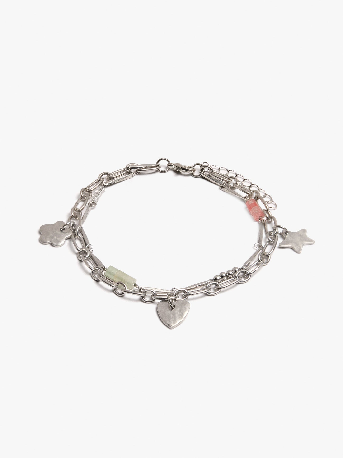 Double Ankle Bracelet With Charms And Stones