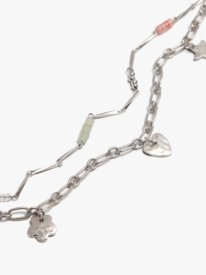 Double Ankle Bracelet With Charms And Stones