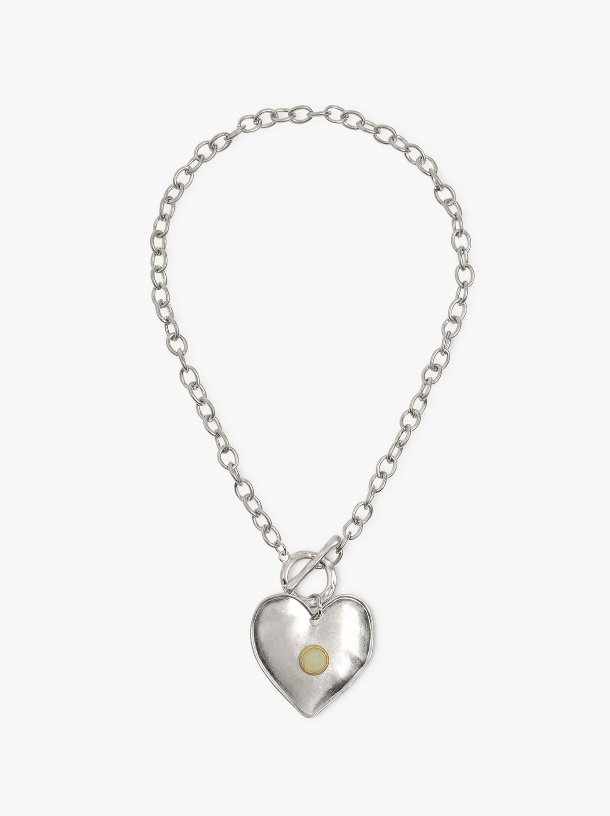 Necklace Of Links With Heart Pendant