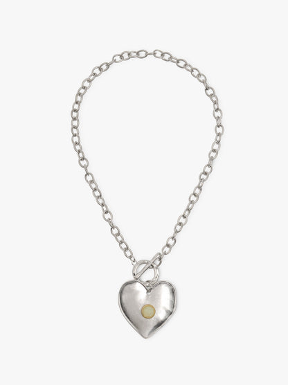 Necklace Of Links With Heart Pendant