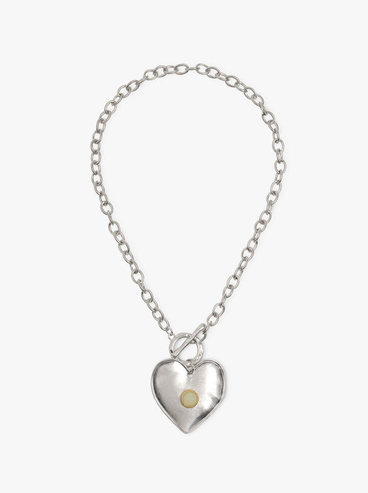 Necklace Of Links With Heart Pendant