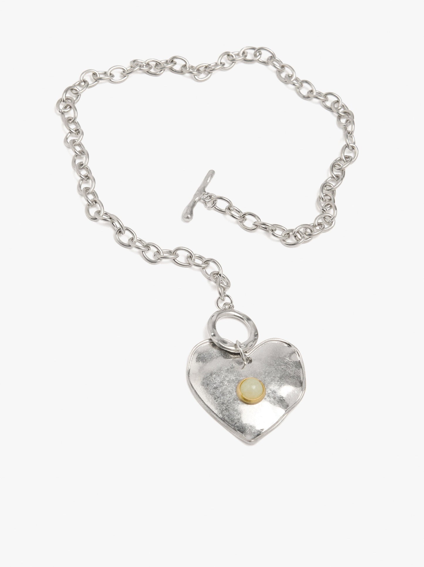 Necklace Of Links With Heart Pendant