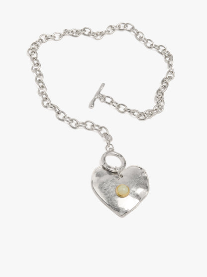 Necklace Of Links With Heart Pendant