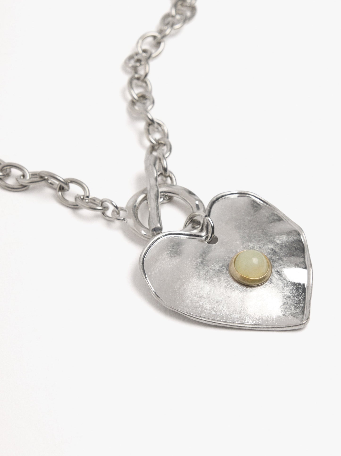 Necklace Of Links With Heart Pendant