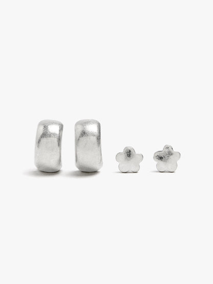 Set Of Silver Earrings