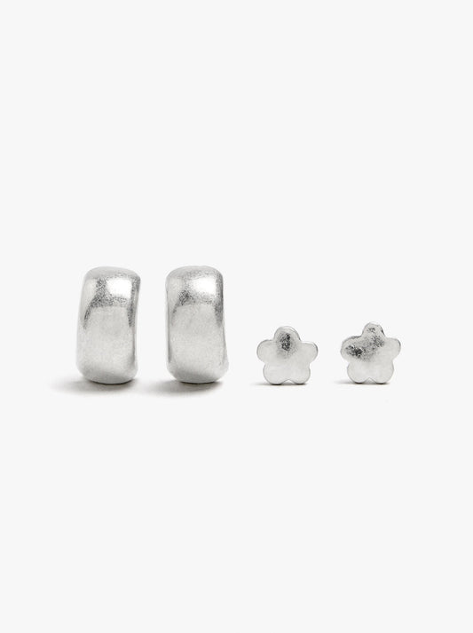 Set Of Silver Earrings