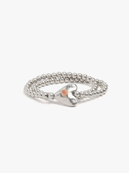 Double Elastic Bracelet With Heart