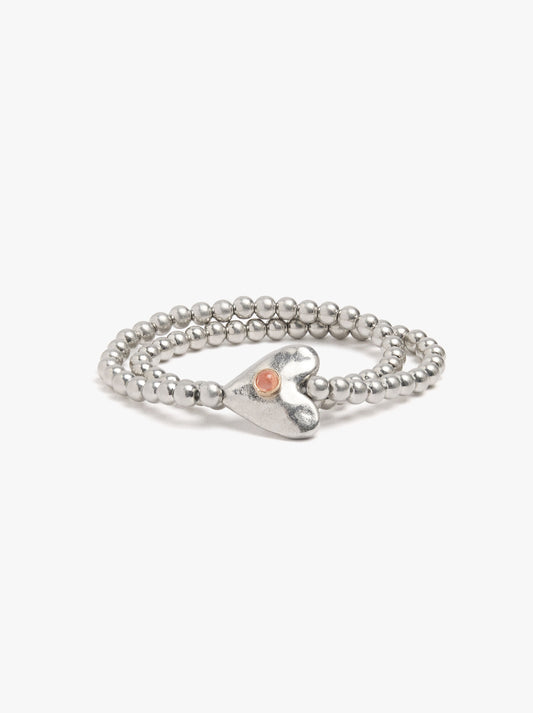 Double Elastic Bracelet With Heart