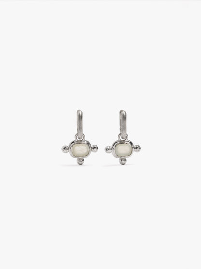 Hoop Earrings With Pendant Stone
