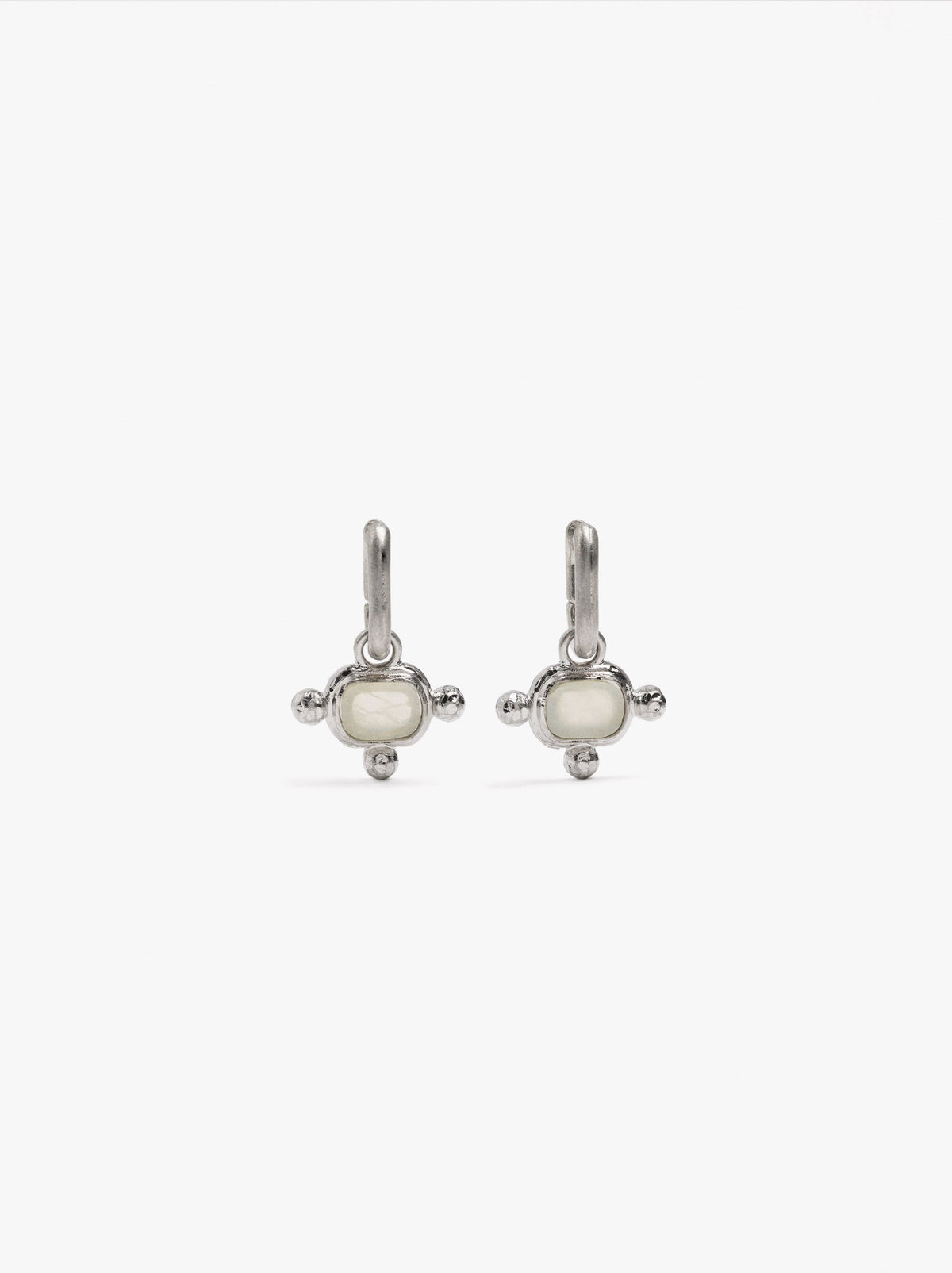 Hoop Earrings With Pendant Stone