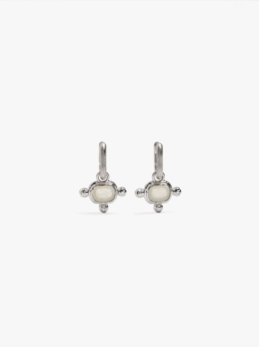 Hoop Earrings With Pendant Stone