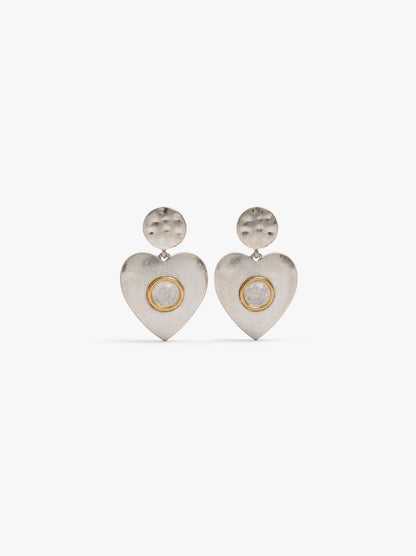 Heart Earrings With Round Base