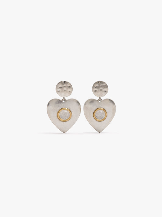 Heart Earrings With Round Base