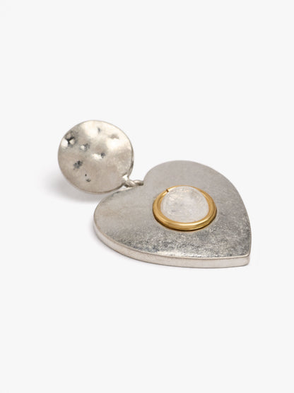 Heart Earrings With Round Base