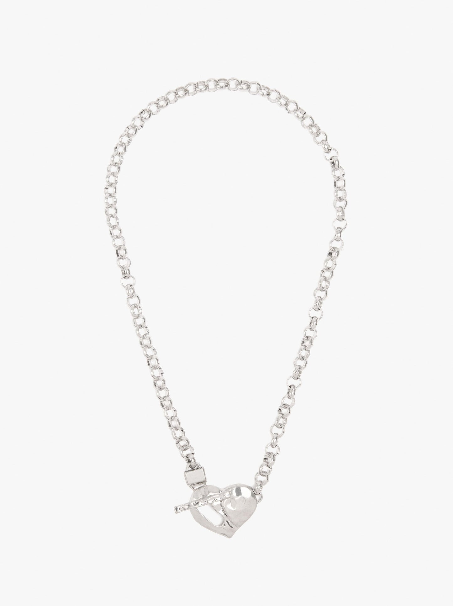 Necklace Of Links With Heart Pendant