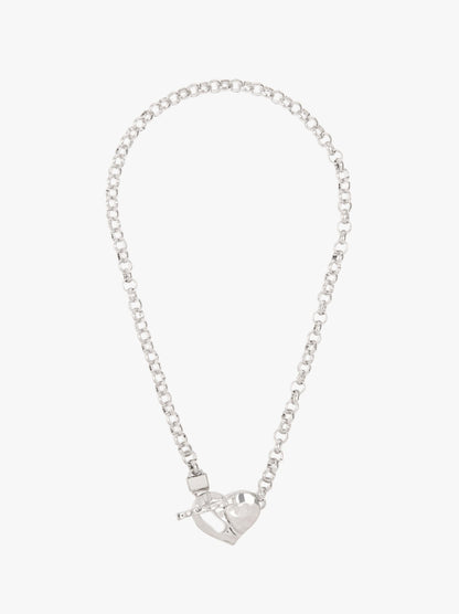 Necklace Of Links With Heart Pendant