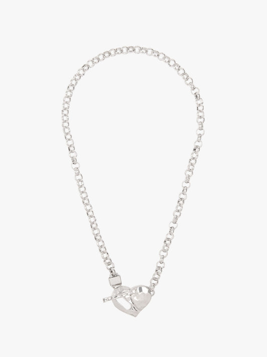 Necklace Of Links With Heart Pendant