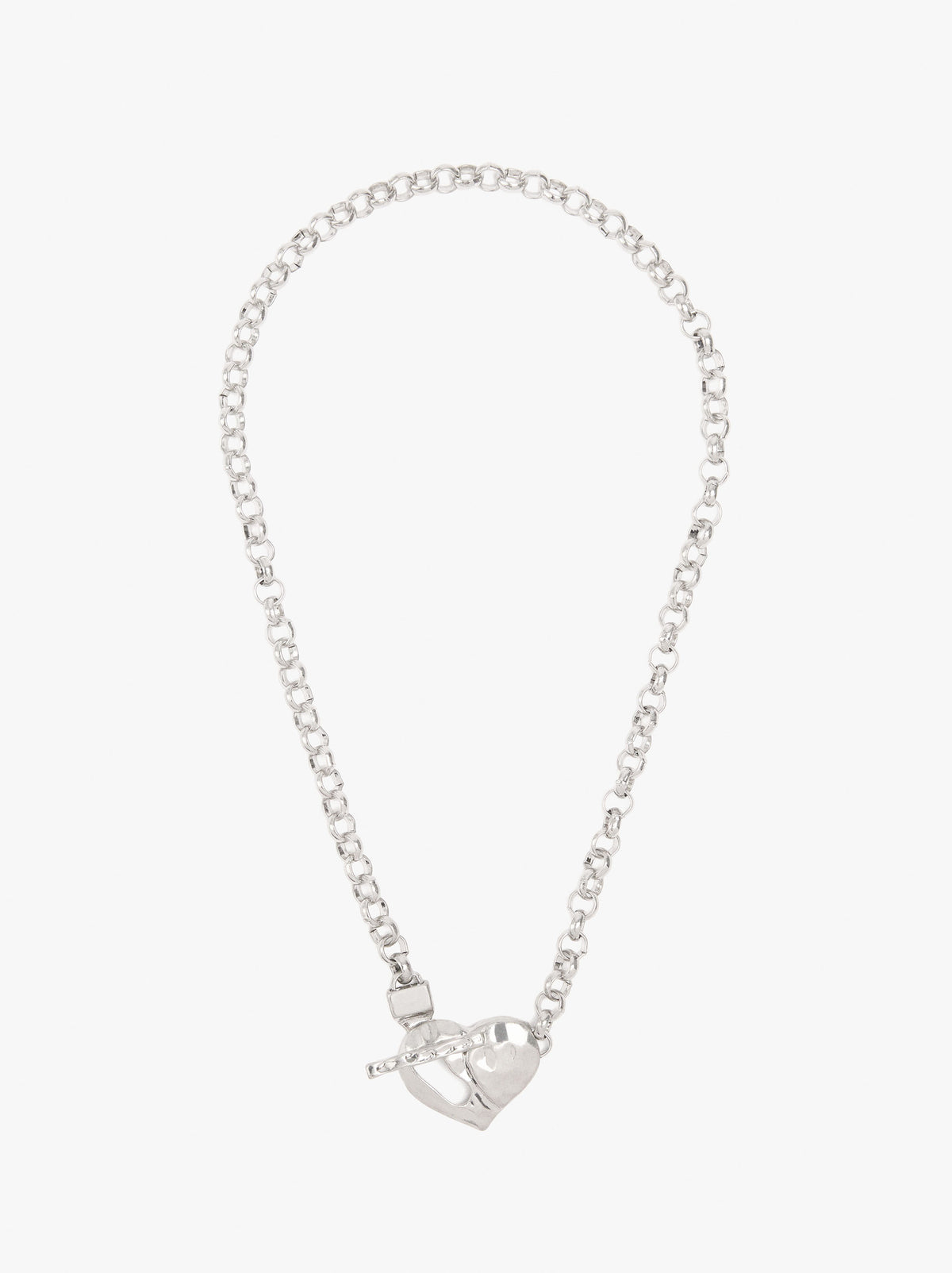 Necklace Of Links With Heart Pendant