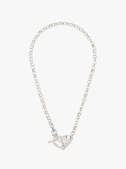 Necklace Of Links With Heart Pendant