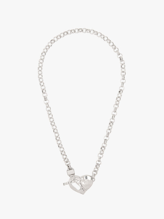 Necklace Of Links With Heart Pendant