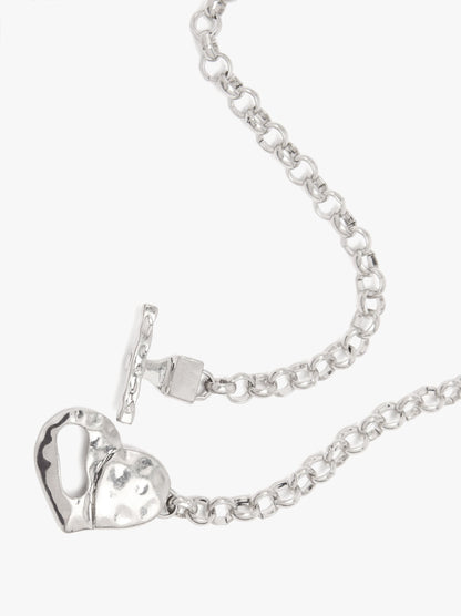 Necklace Of Links With Heart Pendant