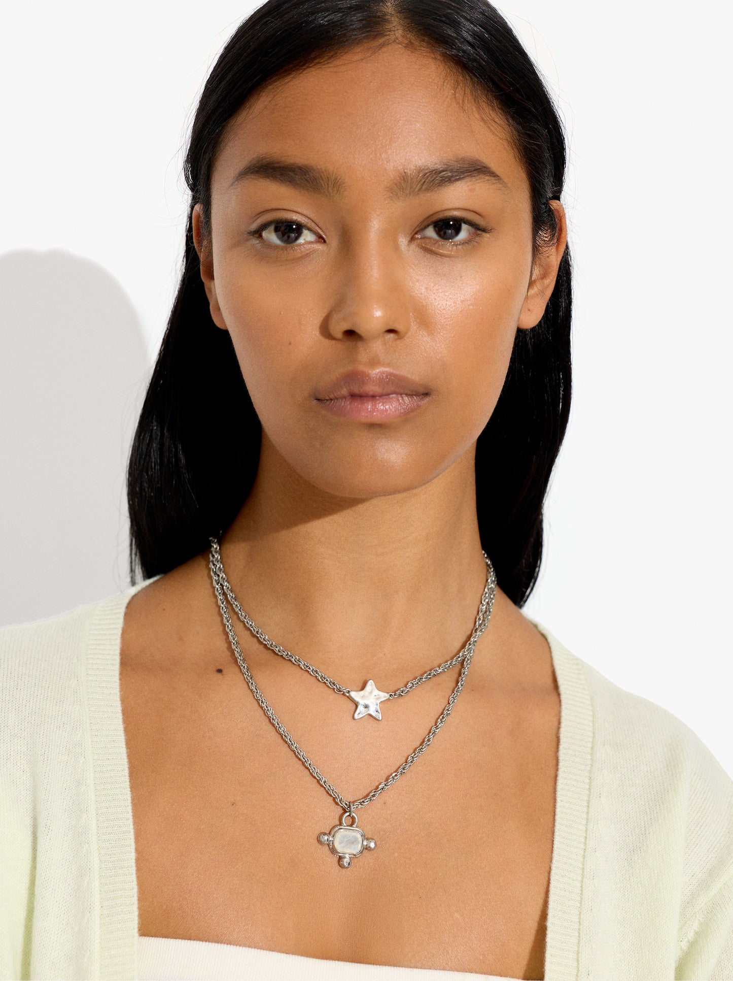Set Of Necklaces With Star And Stone