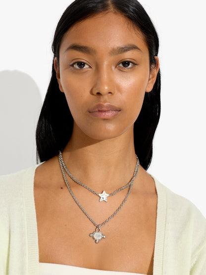 Set Of Necklaces With Star And Stone