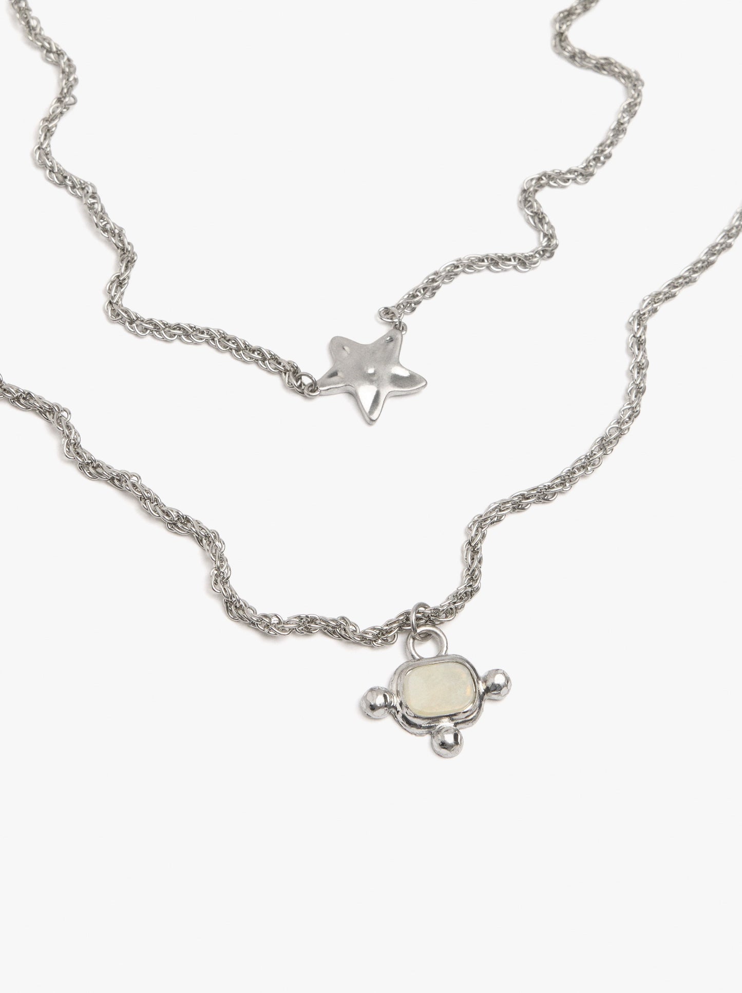 Set Of Necklaces With Star And Stone