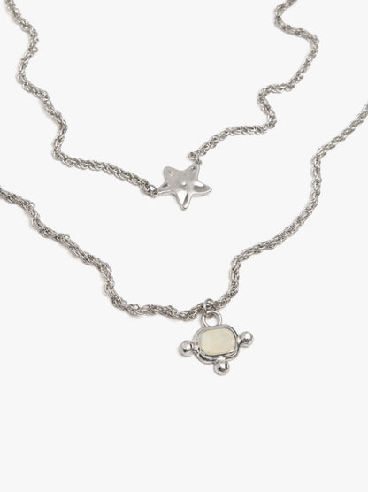Set Of Necklaces With Star And Stone