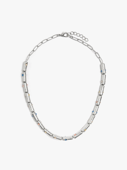 Short Necklace Bars With Crystals