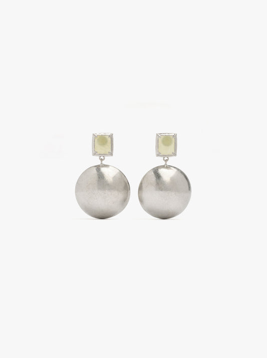 Round Earrings With Stone