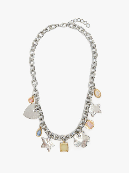 Necklace Of Links With Stones And Charms