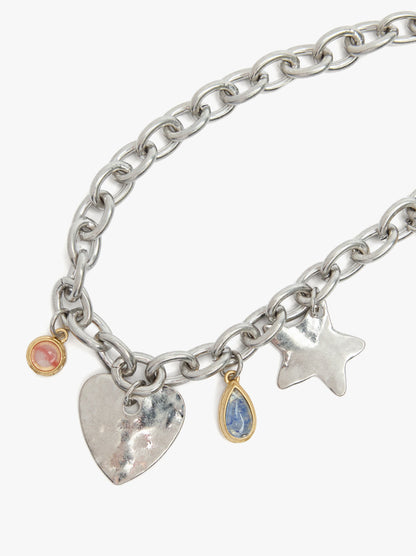 Necklace Of Links With Stones And Charms