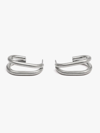 Open Hoop Earrings With Double Effect