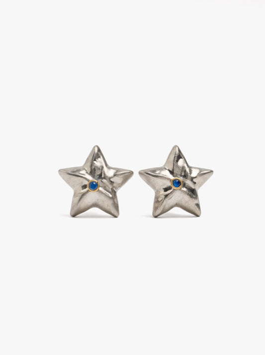 Star Earrings With Embossed Detail