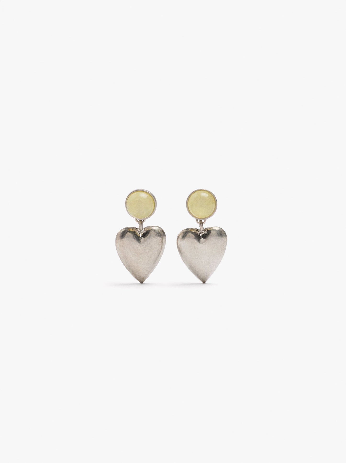 Heart Earrings With Resin