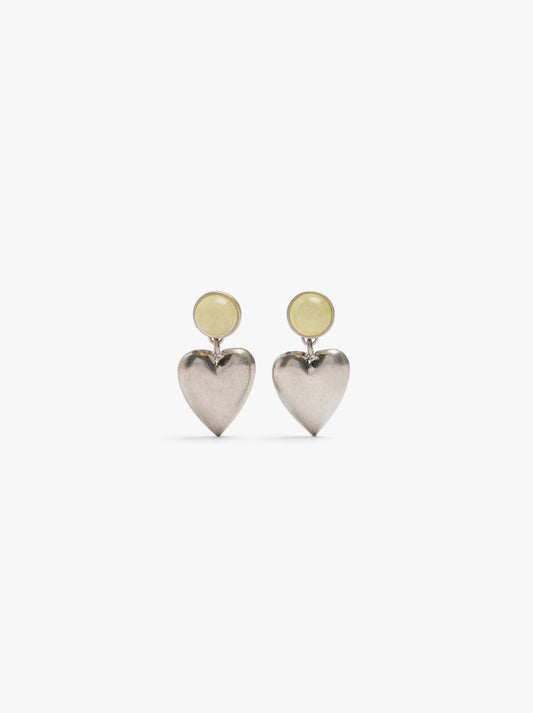 Heart Earrings With Resin